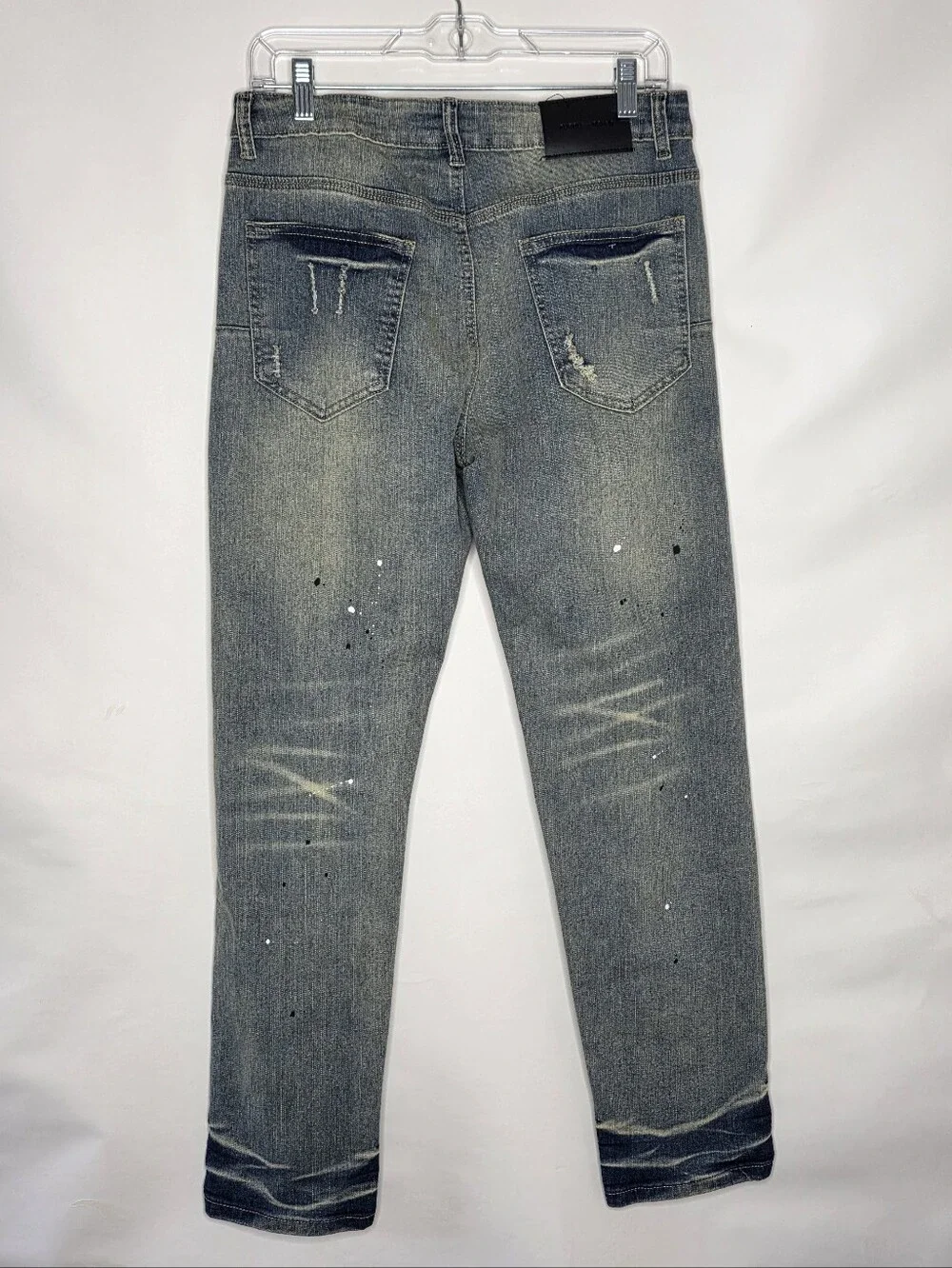 Purple Brand Paint Splatter Jeans Size W-30 Distressed Faded Denim Edgy NEW